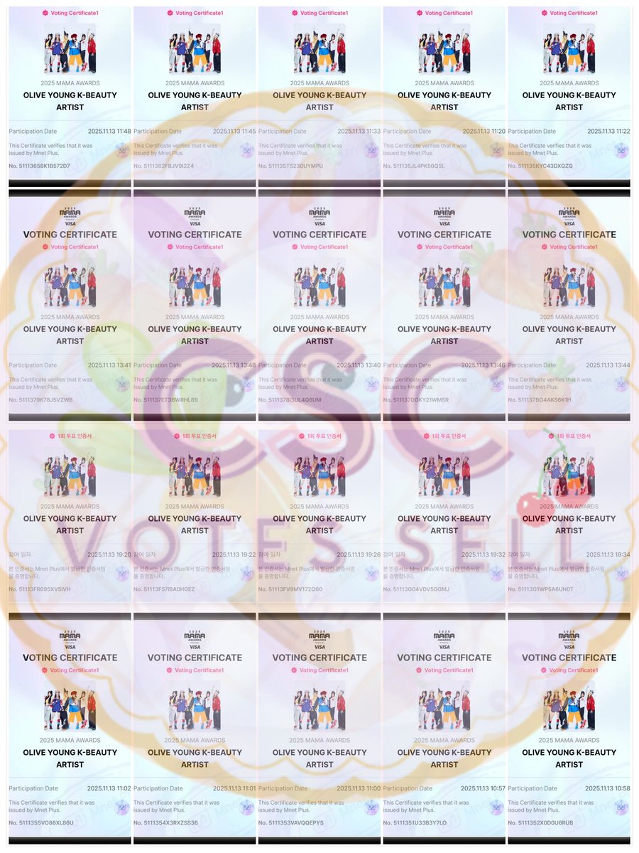 CSC_votesell's tweet image. Congratulations for the winner 🎉

Done dropped 20🎟 Mnet - 2025 MAMA AWARDS OLIVE YOUNG K-BEAUTY ARTIST for #BABYMONSTER  Thank you for your participated. 🧡

💌 DM for purchase/inquire/reserve #CSC_votesellPROOF