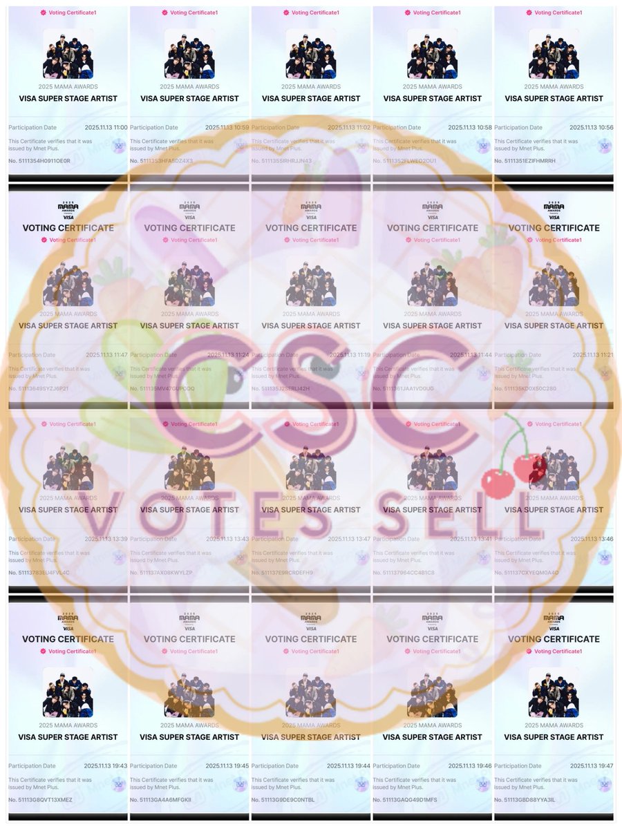 CSC_votesell's tweet image. Congratulations for the winner 🎉

Done dropped 20🎟 Mnet - 2025 MAMA AWARDS VISA SUPER STAGE for #StrayKids Thank you for your participated. 🧡

💌 DM for purchase/inquire/reserve #CSC_votesellPROOF
