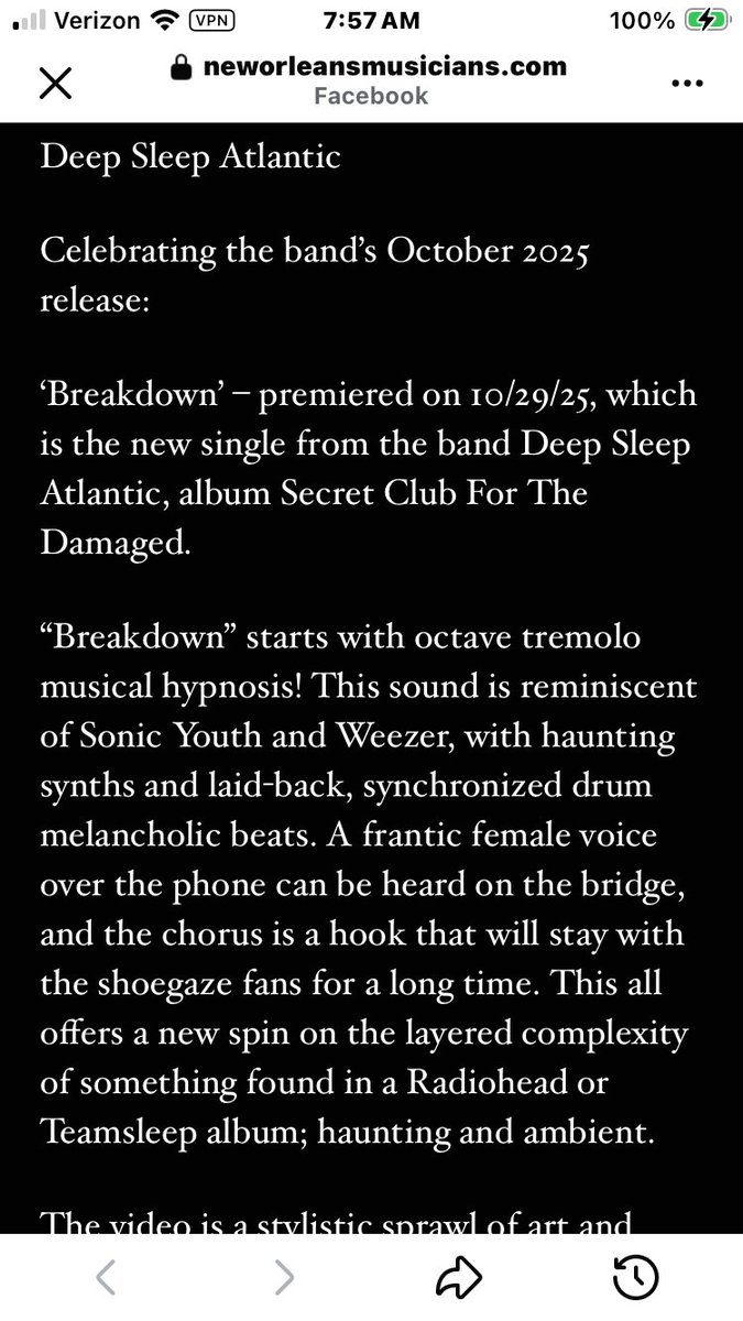 ryanmckern's tweet photo. Check out my latest review which covers the NOLA local duo @deepsleepatlantic follow the link in my bio for the full article and be sure to follow @neworleansmusicians_com 🖤⚜️ @DeepSleepATLC https://t.co/IOn1qz3cUV