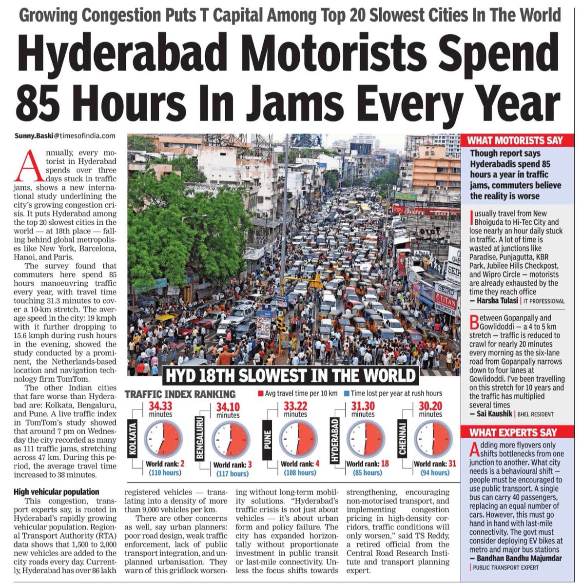 <a href="/krishna_avs/">Krishna Chaitanya 🌳♻️</a> <a href="/narendramodi/">Narendra Modi</a> <a href="/PMOIndia/">PMO India</a> <a href="/byadavbjp/">Bhupender Yadav</a> <a href="/moefcc/">MoEF&CC</a> <a href="/AshwiniVaishnaw/">Ashwini Vaishnaw</a> <a href="/RailMinIndia/">Ministry of Railways</a> <a href="/kishanreddybjp/">G Kishan Reddy</a> <a href="/revanth_anumula/">Revanth Reddy</a> <a href="/TelanganaCMO/">Telangana CMO</a> <a href="/TelanganaCS/">Office of Chief Secretary, Telangana Govt.</a> <a href="/Bhatti_Mallu/">Bhatti Vikramarka Mallu</a> <a href="/Ponnam_INC/">Ponnam Prabhakar</a> <a href="/vinay_vangala/">Vinay Vangala</a> <a href="/Ilovehyderabad/">Sanghamitra Malik</a> <a href="/UNTGAPS/">♻️</a> <a href="/Praja_Snklpm/">Bapatla Krishnamohan (bplkm)</a> <a href="/tsCTzen/">TeluguCitizen</a> <a href="/ActivistTeja/">SAI TEJA</a> <a href="/sselvan/">Bicycle Mayor of Hyderabad</a> <a href="/HYDTrafficMan/">Lokendra Singh</a> <a href="/commoncitizenh1/">commoncitizenhyd</a> Mine and <a href="/Team_Road_Squad/">Team Road Squad🚦🚴‍♀️</a> views in TOI