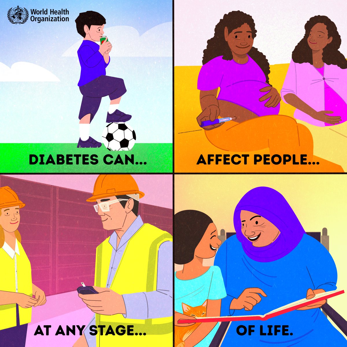 #Diabetes can affect you at any point in time. No matter your stage in life – if you are living with diabetes, the right type of care can make a difference.

1 in 7 adults aged 30 and above in the Western Pacific live with diabetes. In some areas like the Pacific islands, that