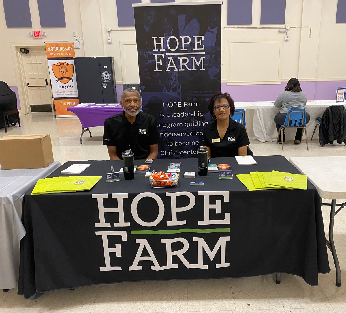 HopeFarmInc's tweet image. We had an amazing morning visiting with families at the Resource Workshop held at Morningside Elementary School!  Mr. Gray and Ms. Foster loved seeing new faces and telling them about our mission!