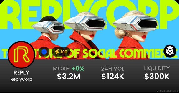 elBolumundo's tweet photo. π§© Social media is the biggest marketplace on earth, with 5.5B active users.@ReplyCorp is building tools that turn posts into interactive storefronts.Brands spend, $REPLY burns. Engagement earns, ReplyPool rewards.Pure Web3 flywheel energy.
#DeFi #Amplifi #cryptomarket https://t.co/mG0Emi4tg6