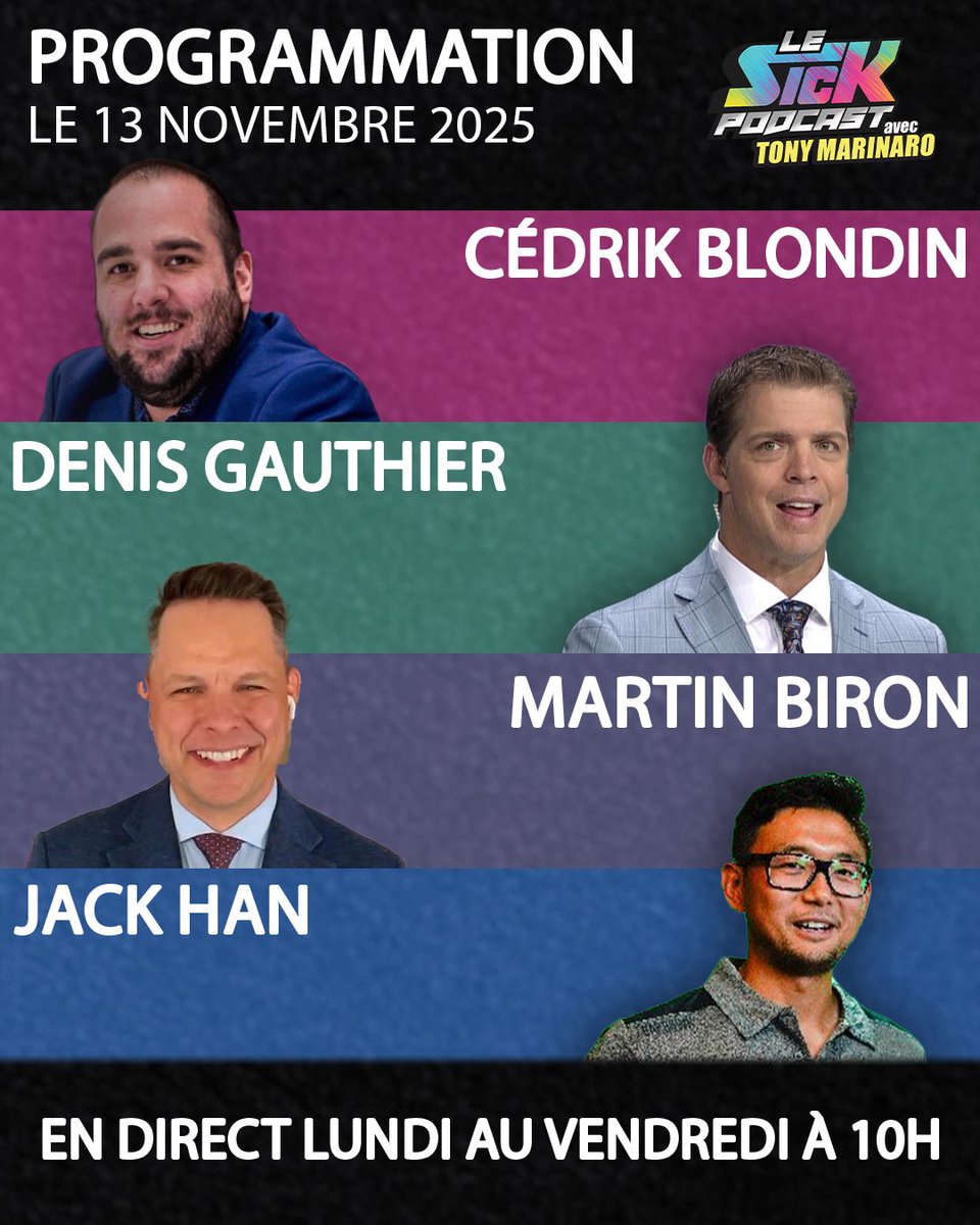thesickpodcasts's tweet image. L’alignement d’aujourd’hui de Le Sick Podcast avec @TonyMarinaro!   

-@cedrikblondin
-@DGauthierRDS 
-@martybiron43 
-@JhanHky 

Soyez là à 10 h, ça va être SICK: youtube.com/live/w0qTGgMmd…

#lesickpodcast