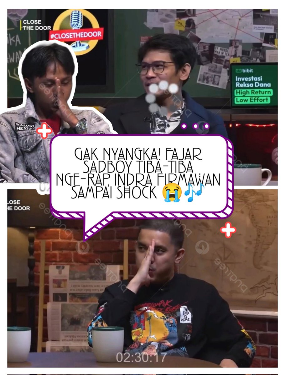 botolbekasid's tweet image. Gak Nyangka! Fajar Sadboy Tiba-Tiba Nge-Rap, Indra Firmawan Sampai Shock 😭🎶

(Credit : YT Deddy Corbuzier)
#PodcastLogic #LogicFirmawan #FajarSadboy #IndraFirmawan #PodcastViral