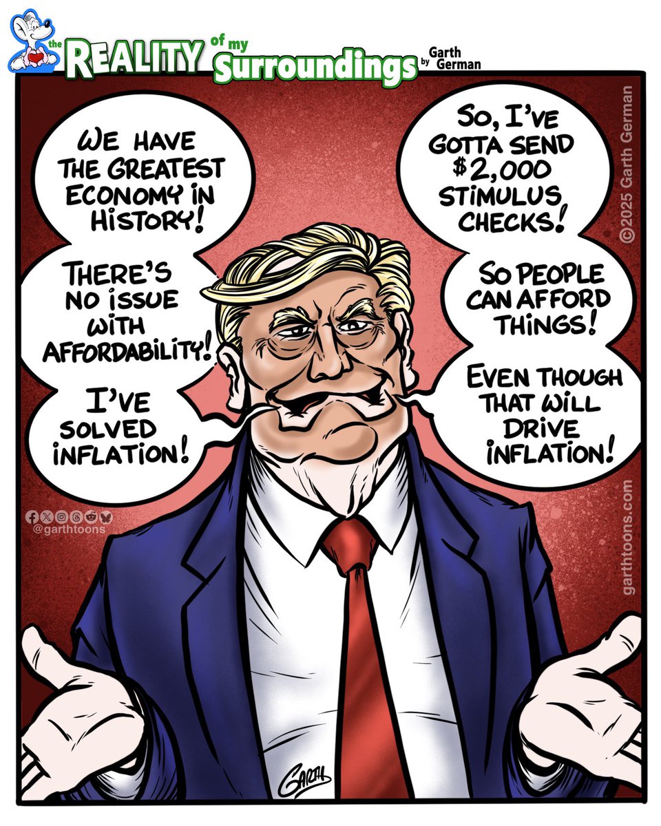 garthtoons's tweet image. Talking out of both sides of his mouth.  Logical consistency has never been his strong suit. 

Follow for more cartoons!

#Economy #stimuluscheck #Dividend #trumpliestotheworld