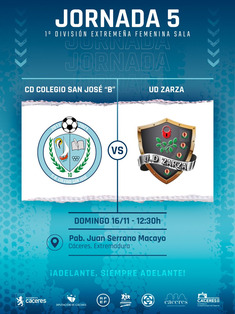 📅 Agenda del fin de semana:

🏠 15/11; 12:00h, #JuvenilA recibe a Jerez Futsal.
✈️ 15/11; 12:30h, #JuvenilB se desplaza a Garrovillas para enfrentrase a CP Garrovillas.
🏠 16/11; 12:30h, #FilialFemenino recibe la visita de UD Zarza.

¡VAMOS SAN JOSÉ!

#123SanJosé🩵
