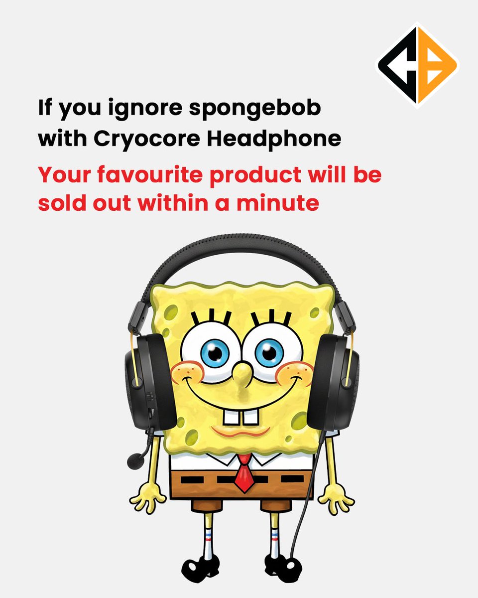 cosmicbyteindia's tweet image. Who can ignore cutie spongebob with cryocore headphones?!

#CosmicByte #SwitchToGodMode #Gaming #Spongebob #Headphone #GamingMeme #Gamers