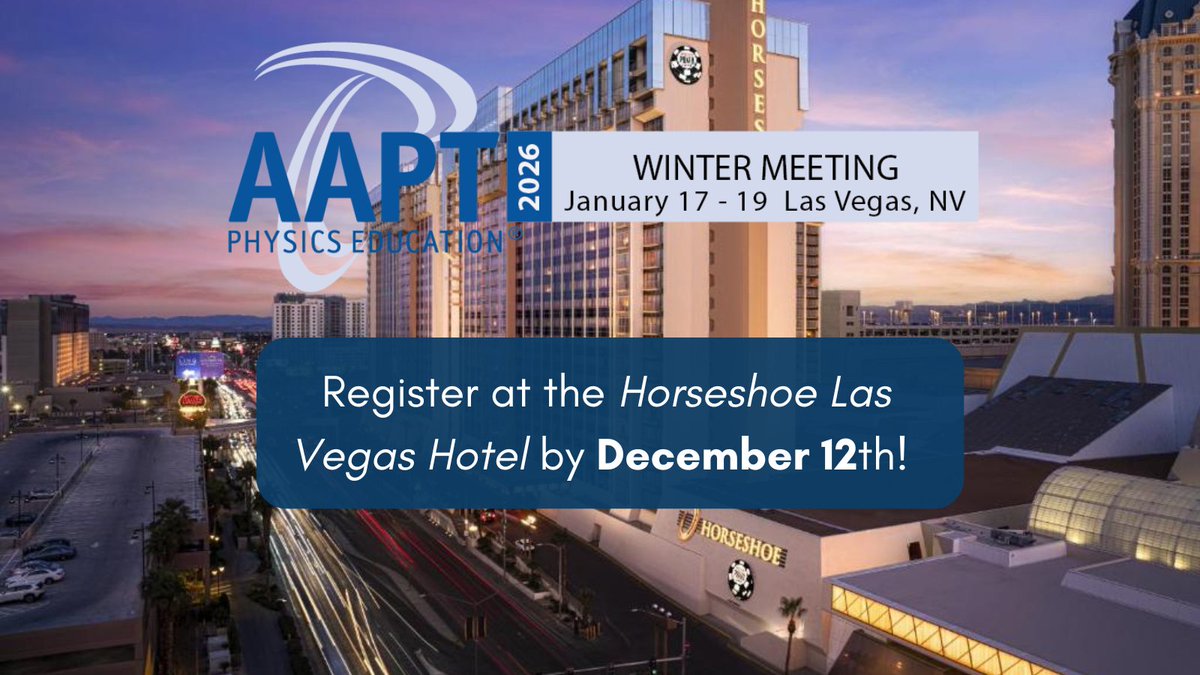 AAPTHQ's tweet image. Start planning your trip for #AAPTWM26 by reserving your room at the Horseshoe Las Vegas hotel. Mention the AAPT room block and reserve your space by December 12th. ow.ly/JGhA50X1Ke9 #AAPTConferences #AAPTMeeting