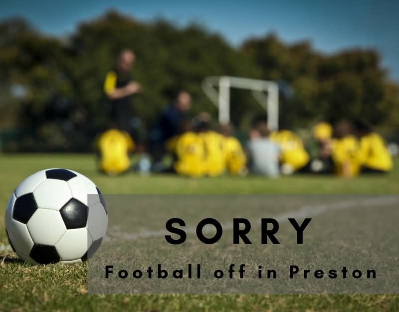 Sorry to say we have made the decision to cancel football on all Preston Council pitches this Sunday, 16 November due to the pitches being very wet and unfit for play. Hopefully, we will have some dry weather soon