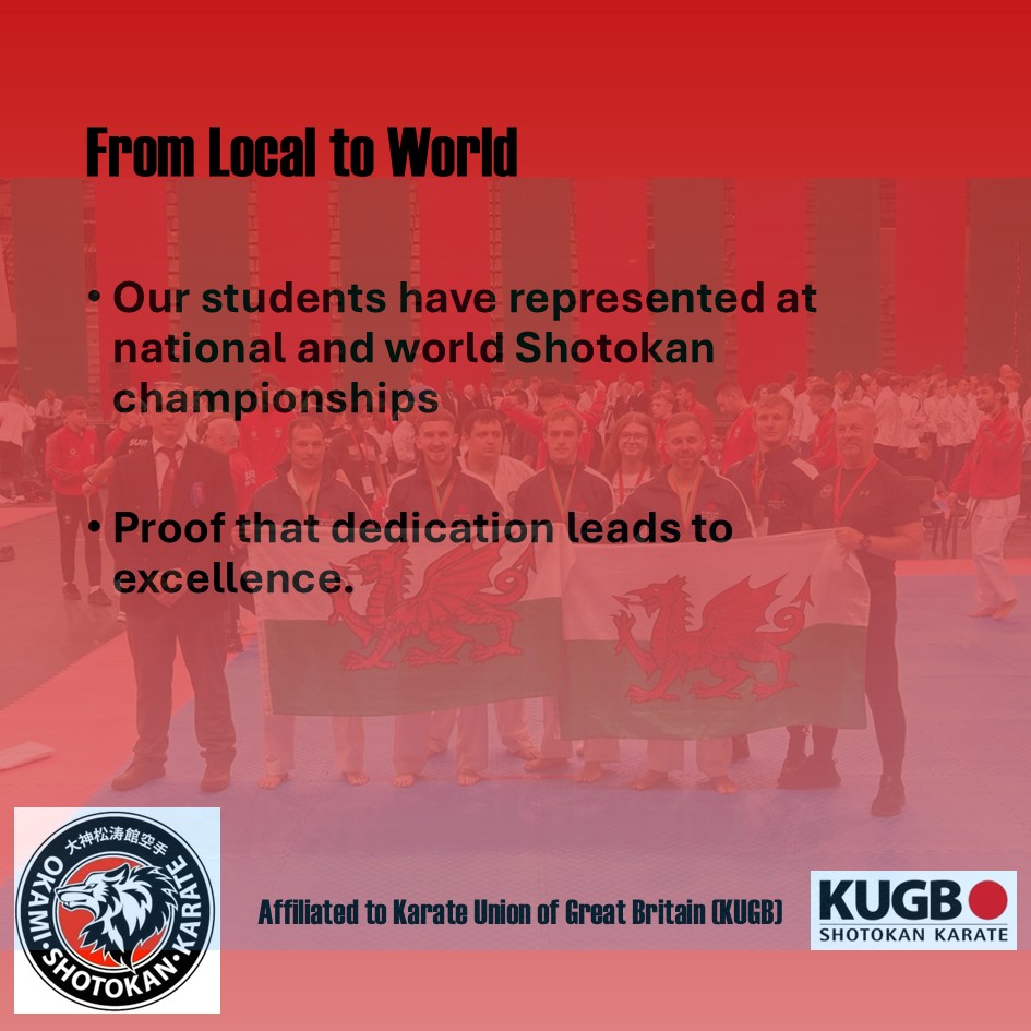 OkamiSKC's tweet photo. Be your best self

From Local to World            

Our students have represented at national and world Shotokan championships

Proof that dedication leads to excellence.      

#KarateMindset #OkamiStrong #ShotokanKarate #BeYourBest #KarateTraining #KUGB #karategoals https://t.co/SZ2o3wBJjm
