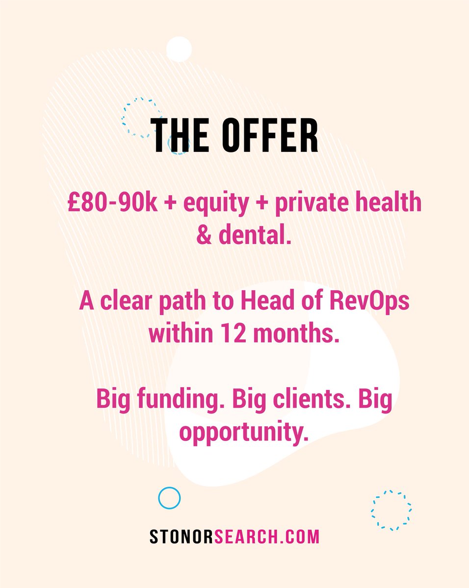 StonorSearch's tweet photo. Revenue Operations Leader | £80-90k + equity | Path to Head of RevOps

If you know SaaS metrics inside out and want to shape how a global business scales, this is your moment.

Full job description 🦝🦝🦝

https://t.co/hJcBEmCJaI https://t.co/7JbPqWWsfH