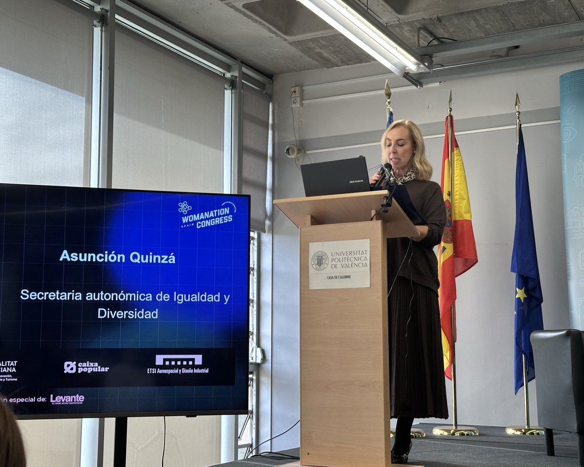 womanation_es's tweet image. ⚡️Inauguramos el tercer bloque de #WomanationCongress2025 con la intervención de @AsuncionQuinza, secretaria autonómica de Igualdad y Diversidad (@GVAIgualtat).

👩🏻‍💼 Las voces de las mujeres no deben ser una excepción, sino ser una norma. 

#Womanation #WomanInTech