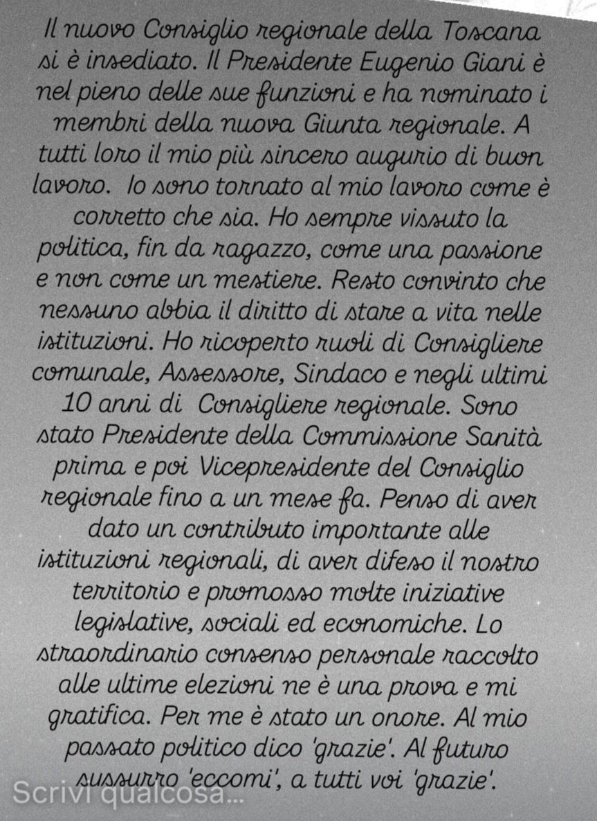 Eccomi qua. Sono passati 30 giorni dalle elezioni regionali!!
