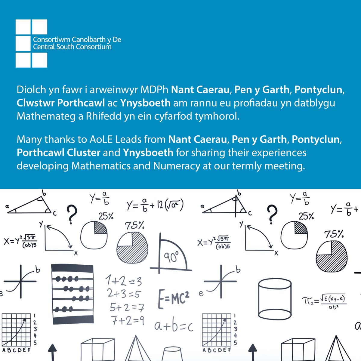 CSC_PLSupport's tweet image. Diolch yn fawr i arweinwyr MDPh am rannu eu profiadau yn datblygu Mathemateg a Rhifedd yn ein cyfarfod tymhorol.

Many thanks to AoLE Leads for sharing their experiences developing Mathematics and Numeracy at our termly meeting.