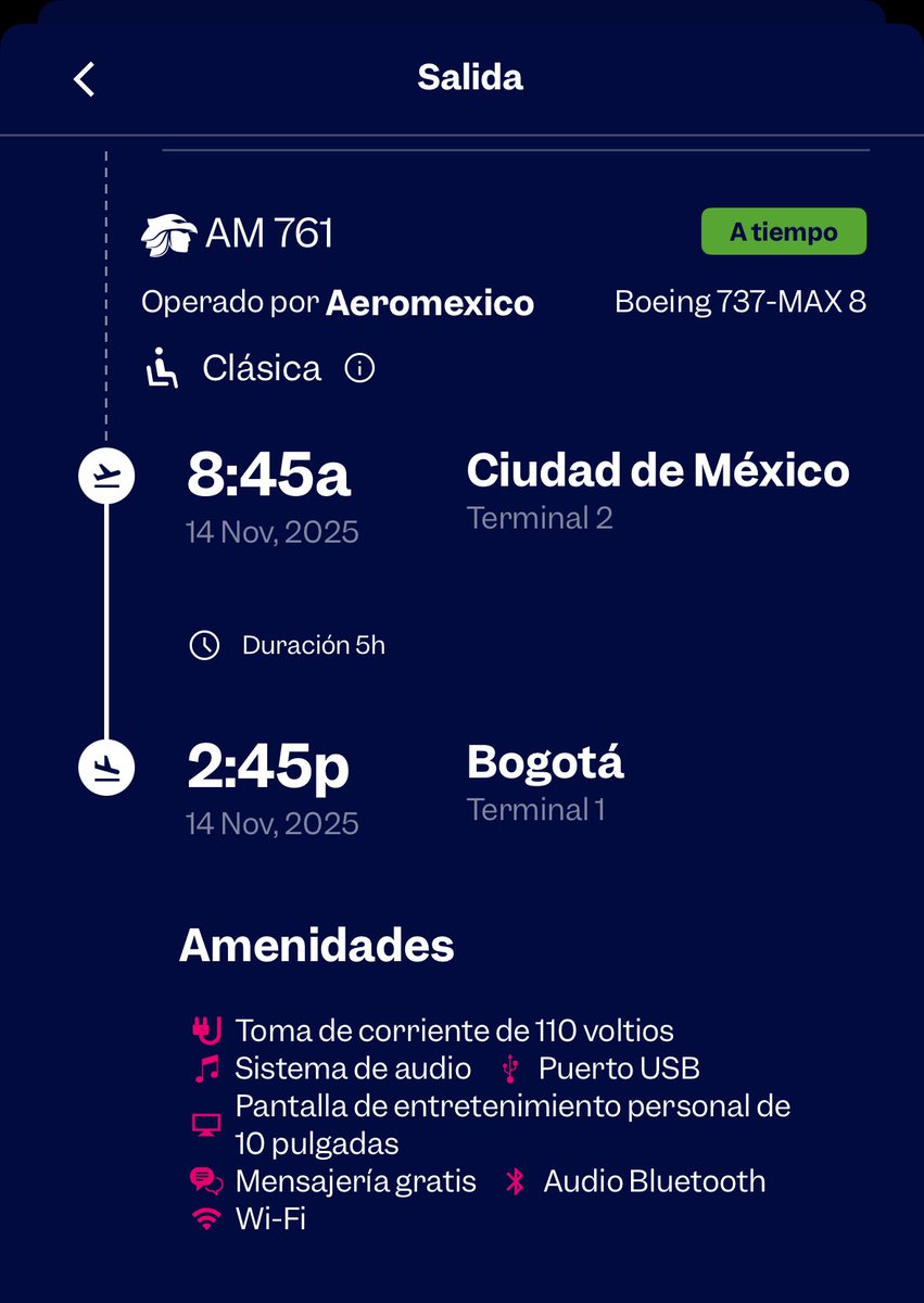 jlsrnova's tweet photo. @Aeromexico el vuelo México Bogotá dice que tiene Wi-Fi, hay algún costo para utilizar este servicio o ya está incluido en mi boleto? https://t.co/WrLxZXbmwg