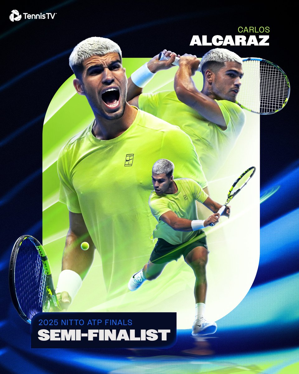 De Minaur’s victory = Alcaraz into the last four ✅

Carlitos will play to win the group vs Musetti tonight AND secure ATP Year-End No.1…

#NittoATPFinals