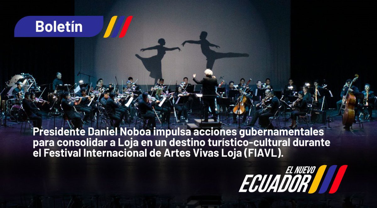 [BOLETÍN] Abrimos el telón de la décima edición de la mayor fiesta escénica del país, el Festival Internacional de Artes Vivas Loja (FIAVL) 🎭🎨, con más de 300 actividades culturales, que se desarrollarán en diversos escenarios y espacio público de la ‘Capital Cultural y Musical