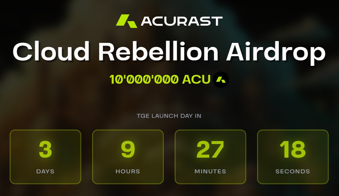 CryptoUsopp's tweet image. We can now check our total MIST balance for the @Acurast Cloud Rebellion Airdrop

Less than 4 days before the Acurast TGE launch day!

ACU will fuels the world’s first user-owned cloud - a verifiable economy linking users, developers, and compute providers

Checker link in reply