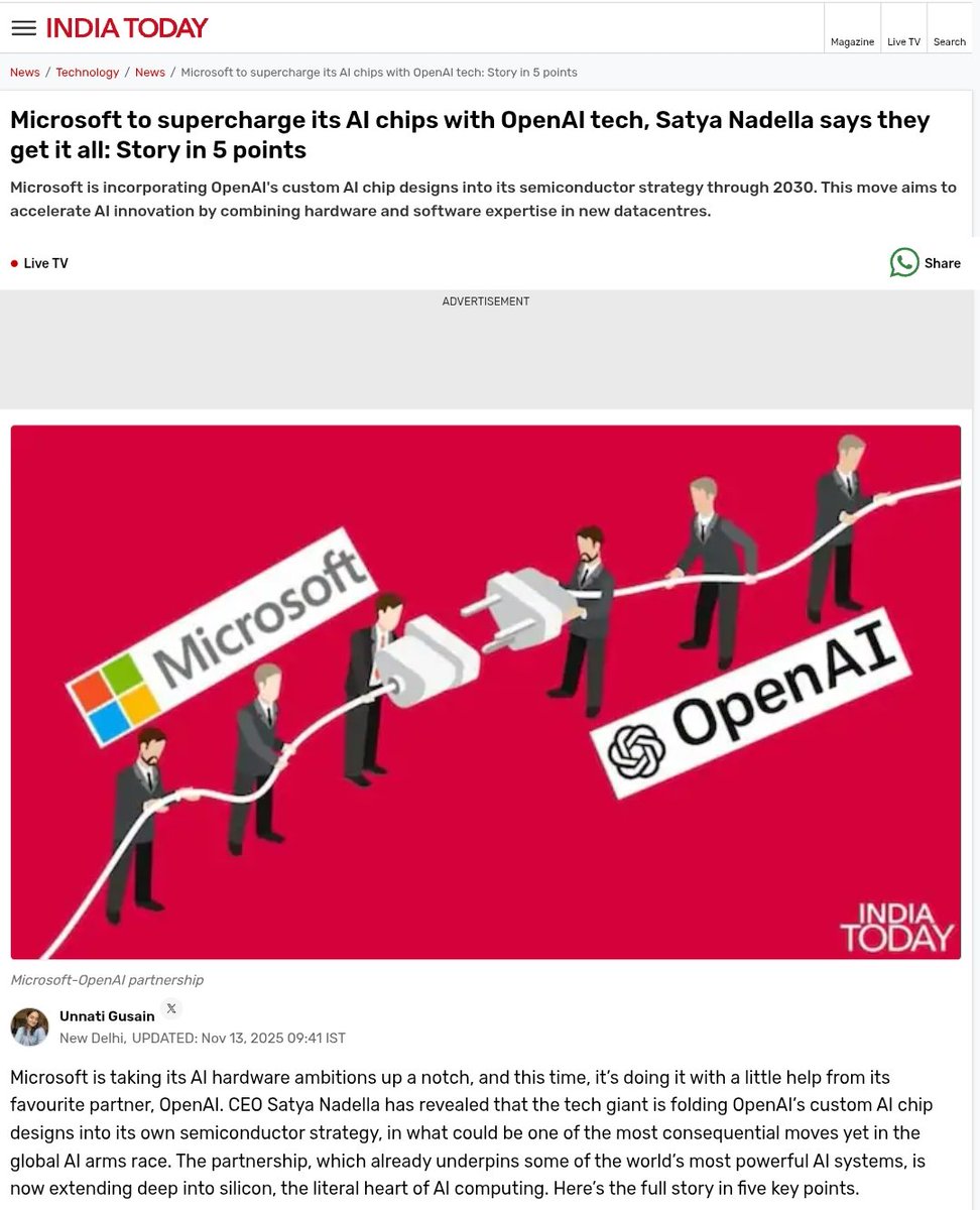 srp03x's tweet image. OpenAI :  we design chips.  
Microsoft :  perfect, we own the factory now. 🤝💻 

#OpenAI #Microsoft  #TechNews