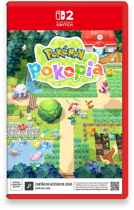 Arte para a capa brasileira de Pokémon Pokopia (Cartão de Acesso de Jogo):