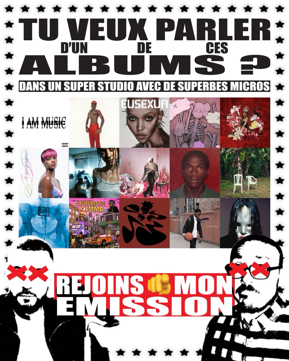 Wizepp's tweet image. 🚨 J'EN APPELLE À TOUS LES MUSIC ENJOYERS DE MONTPELLIER 🗣️‼️

JE LANCE UN PODCAST (SUR RADIO CAMPUS) OÙ ÇA VA DÉBATTRE DES ALBUMS SORTIS (TOUS GENRES CONFONDUS) CETTE ANNÉE 

JE CHERCHE DES CHRONIQUEUR·EUSES (FIXE OU NON) POUR VENIR REVIEW ET DEBATTRE AVEC MOI