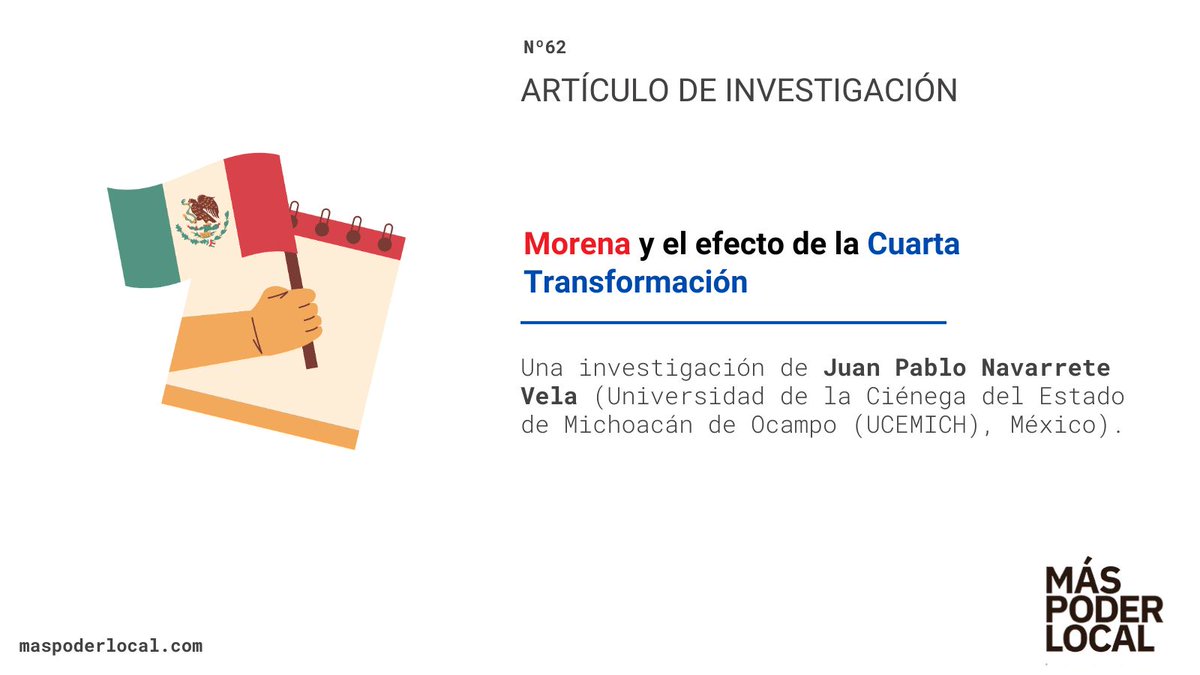MasPoderLocal's tweet image. 👉"Morena y el efecto de la Cuarta Transformación".

Una investigación de @jpnvela.

🔗Disponible en: doi.org/10.56151/maspo…