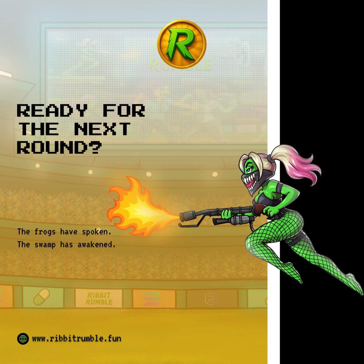 ribbitrumble's tweet photo. The opening clashes are done. READY FOR THE NEXT ROUND? The frogs have spoken, and the swamp is fully awake, louder, wilder, and hungrier for new challengers.

 Every battle shapes the leaderboard. Will you jump back in? https://t.co/cyONsPe4hp 

#CryptoGaming #RibbitRumble https://t.co/if4z6kYiEq