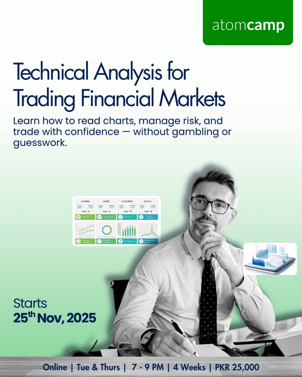 atomcamp's tweet image. Ready to trade smart, not just guess?
atomcamp’s Technical Analysis for Trading Financial Markets bootcamp helps you understand how markets really move. 

In just 4 weeks (Tues &amp;amp; Thurs, 7–9 PM), you’ll learn to read charts, identify trends, manage risk, and build a structured…