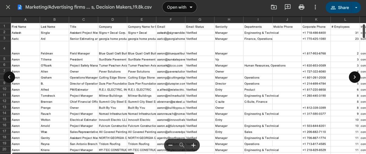 scalecoldemail's tweet image. i just dropped a FRESH DATABASE of 19,000+ DECISION MAKERS ACROSS MARKETING, ADVERTISING, CONSTRUCTION AND BUILDING MATERIAL INDUSTRIES

inside, you’ll get:

- direct emails &amp;amp; phone numbers
- LinkedIn profiles all updated this week
- segmented by industry for faster outreach…