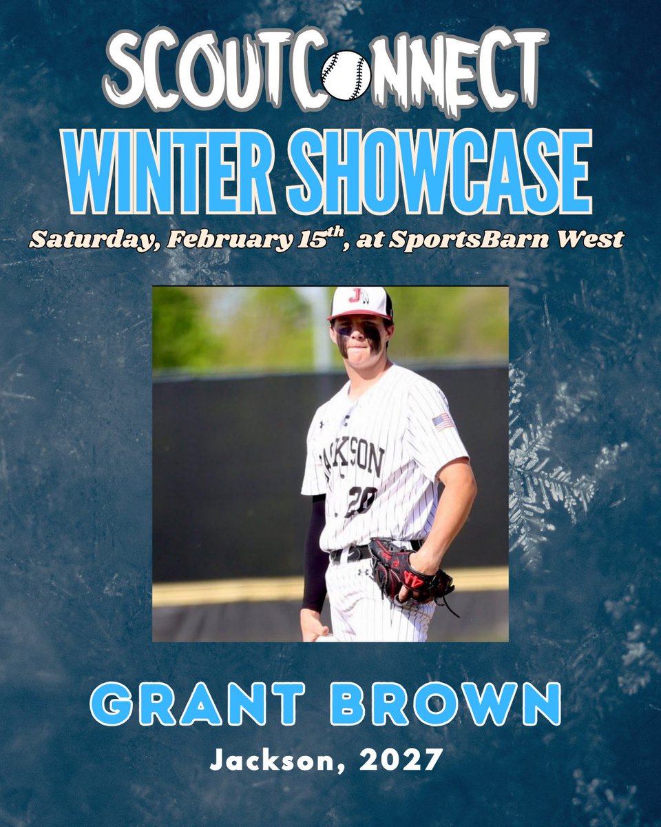 ❄️ 𝐒𝐂 𝐖𝐢𝐧𝐭𝐞𝐫 𝐒𝐡𝐨𝐰𝐜𝐚𝐬𝐞 - 𝐌𝐎 ❄️

RHP Grant Brown (Jackson, 2027) is a mid/upper-80s arm with feel for low-70s SL &amp; mid-70s CH. 

He’s headed to our Winter Showcase - MO on February 15th; all event info, below.👇

📝: tinyurl.com/hf5t6rdr