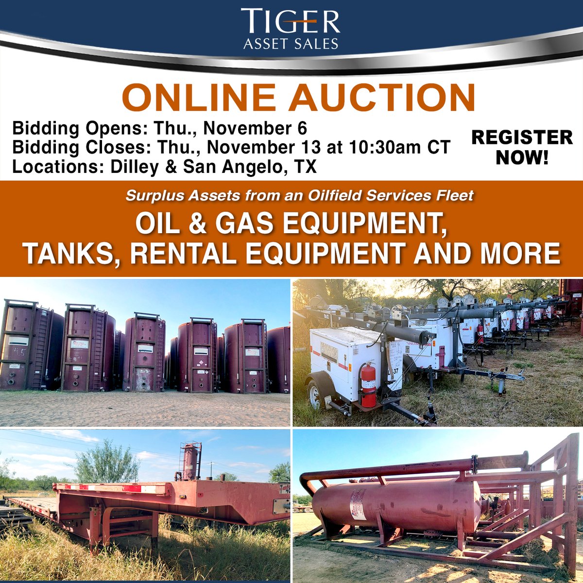 🚨 Closing Today! 🚨

Final hours to bid in the Oilfield Services Fleet Auction, featuring surplus assets from operations in Dilley &amp; San Angelo, TX.
Bidding closes today at 10:30 AM CT!

👉 Bid now before it’s too late: hubs.la/Q03T1nzj0