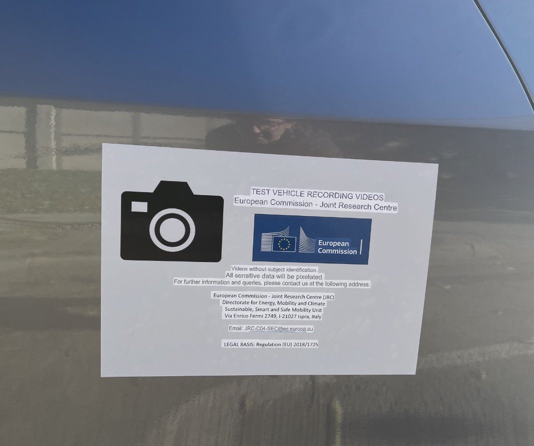 niccruzpatane's tweet image. Tesla Model Y test vehicle spotted in Barcelona with a European Commission sticker on one of the doors. 

The sticker is legally required under EU Regulation to inform the public that the vehicle is recording video in public spaces and that personal data (faces, license plates,…