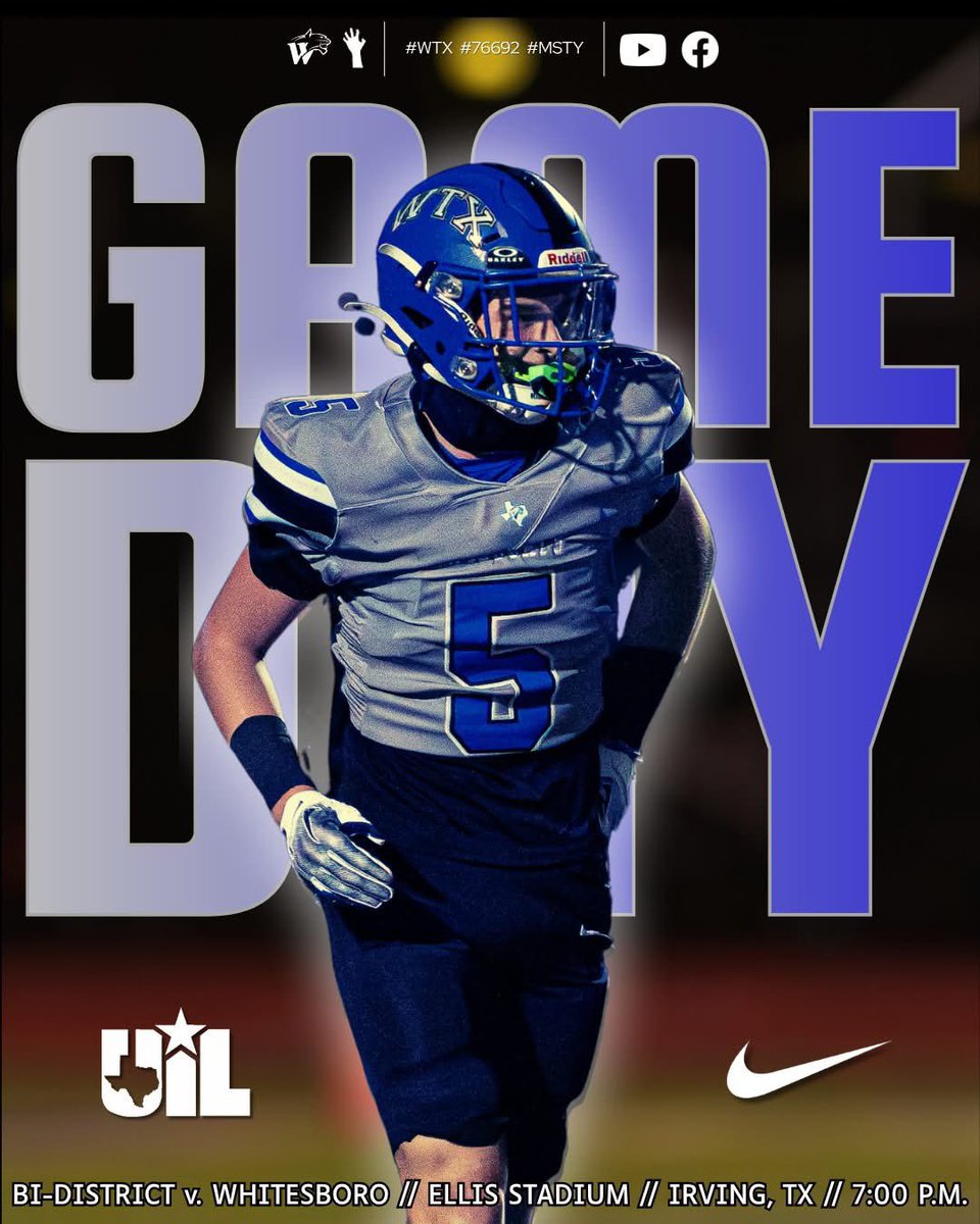 IT'S PLAYOFF TIME‼️

The Wildcats travel to Ellis Stadium in Irving to take on the Whitesboro Bearcats in the Bi-District round of the #UILPlayoffs!🏈

For ticket, game program, and broadcast links, visit here: linktr.ee/WhitneyWildcat…