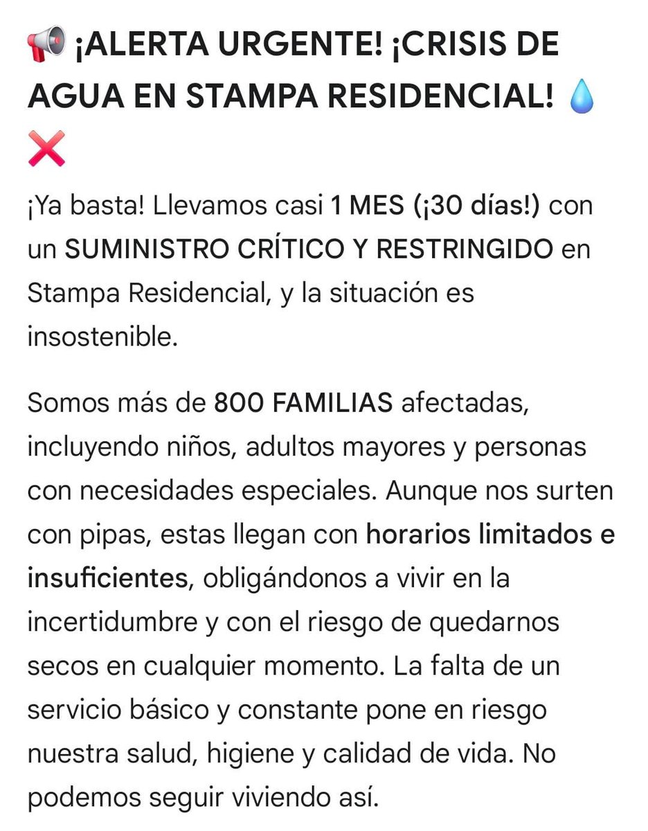 Reloadedenergy's tweet photo. @warkentin ayuda! @CuajimalpaGob #stampasinagua #800familiasafectadas #DenunciaCiudadana https://t.co/fJxXiQMbAi