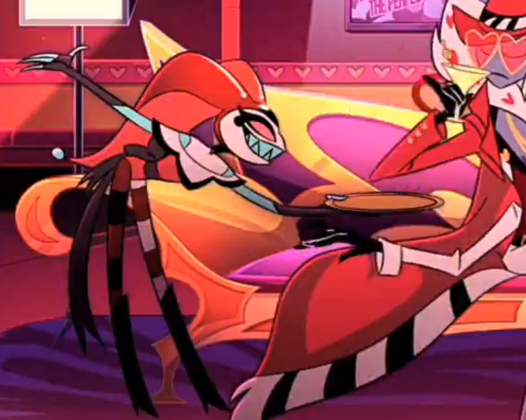 Everyone else: I love Charlie! I love Vaggie!

Me: I love these beautiful nameless bg characters who show up for one number and then leave... and Kitty, who shows up for two seconds and then disappears for like 8 episodes. 

(Also Nifty. I love Nifty. Perfect, silly girlie.)