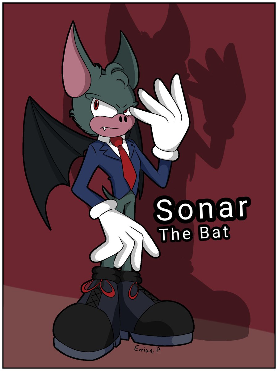 okay I drew #sonar from #dispatch as a #SonicTheHedgehog character.