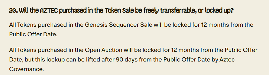 iamkaranpal's tweet photo. @aztecnetwork No token unlock on TGE? 💀 https://t.co/IfY4w6NWHZ