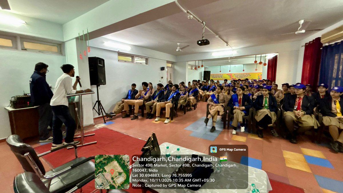 NSSRyanChd's tweet photo. NSS 7-Day Special Camp | Day 1 (10/11/2025)
The camp kicked off with a Career Counselling Session on “Generative AI &amp; Content Creation” by experts from Pikkazo Institute. Students learned about AI’s creative power &amp; future careers—an inspiring start! #NSS #AI #CareerCounselling https://t.co/jmI7tdauXw
