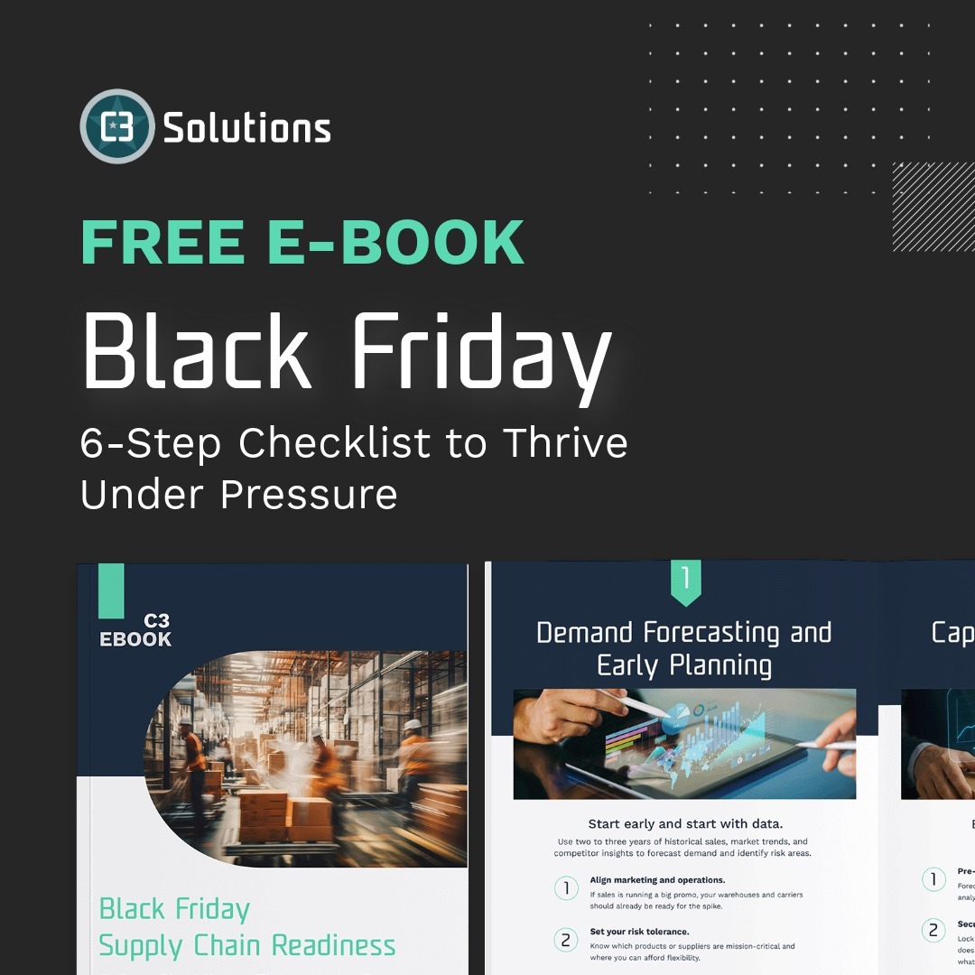 c3solutions's tweet image. Black Friday is about to hit. Don’t wait for the chaos to start fixing problems. 

Download our new Black Friday Supply Chain Readiness Guide. A quick and practical checklist to stay ahead when everything speeds up: hubs.ly/Q03T1xX40
#Blackfriday #Checklist #Dockscheduling