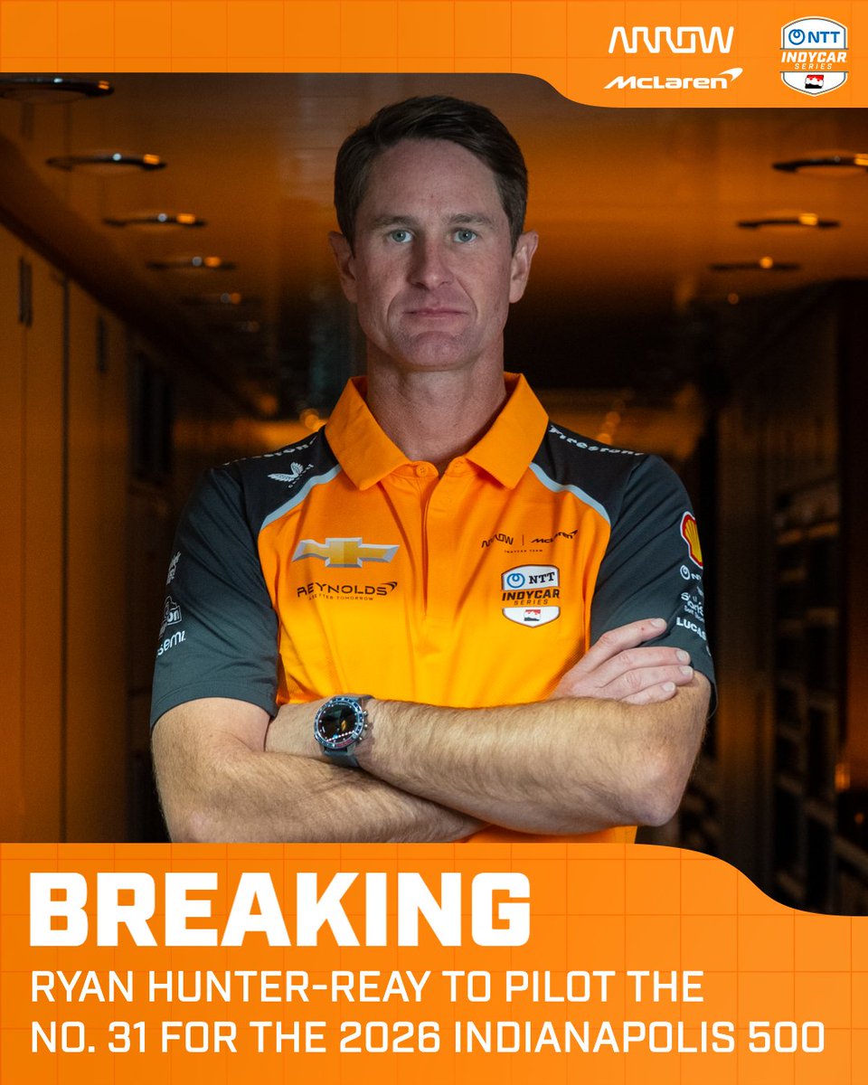IndyCar's tweet image. Captain America is back!

Ryan Hunter-Reay will join Arrow McLaren to drive a fourth entry in the 2026 Indianapolis 500.