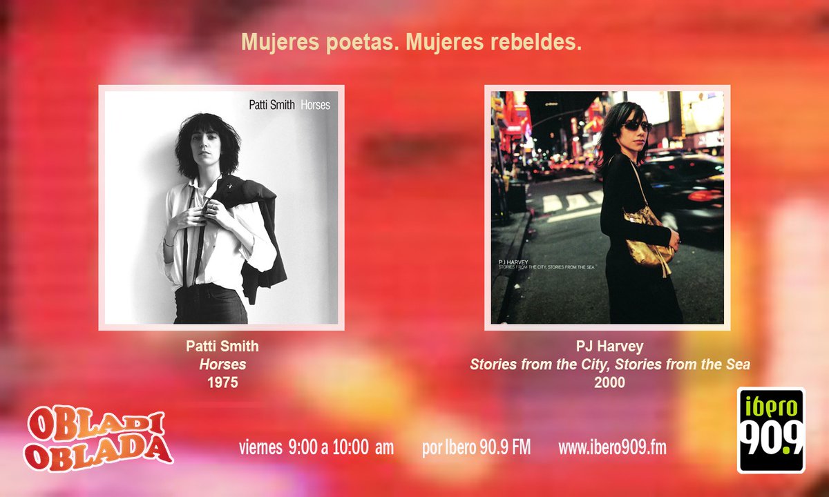 Este viernes en Obladi escucharemos a dos chicas que son íconos de inspiración musical. ¡No te lo pierdas!
<a href="/obladi_909/">Obladi 909</a> con <a href="/JuliaPalacios/">Julia Palacios</a> <a href="/eldeldemo/">Juanito el del demo</a> y sus obladitas.
Por <a href="/Ibero909FM/">Ibero 90.9 FM</a>