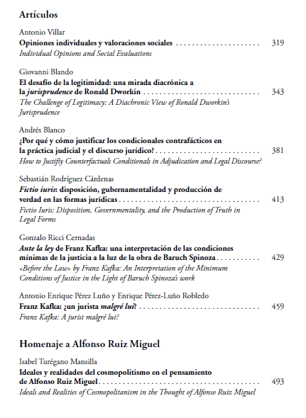En el No. 49 (2025) de DOXA se publican, entre otros, una sección «In memoriam» en recuerdo de Juan Ramón Capella, la traducción del ensayo inédito de H.L.A. Hart «Directrices políticas, principios y decisión judicial», así como una sección homenaje a Alfonso Ruiz Miguel.