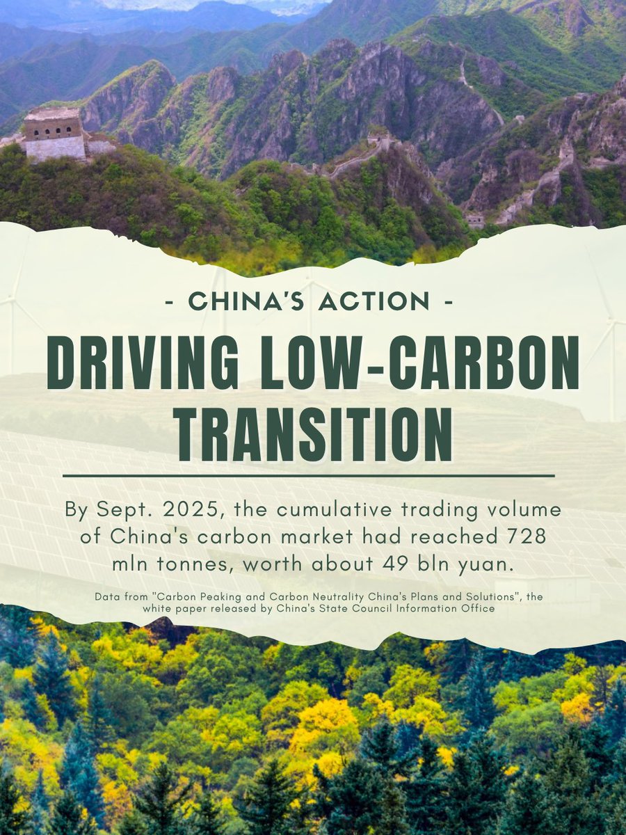 ChineseEmbinUK's tweet image. A greener China for a cleaner world—building a sustainable future together. 💚
#COP30 #GreenTransition #GreenChina #ClimateChange