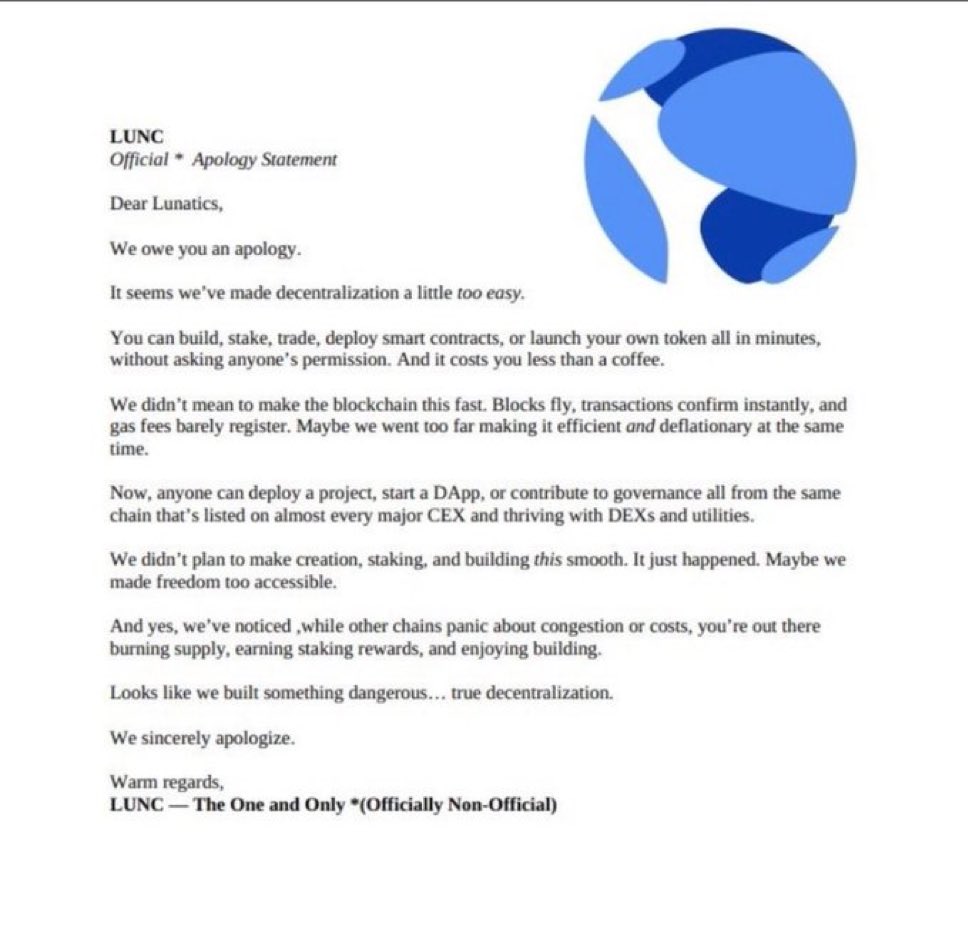 Iam sorry $LUNC $USTC 😢