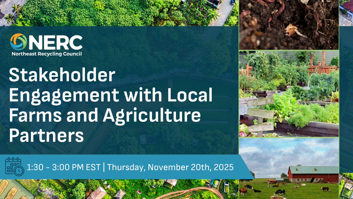 Join us 11/20 where we will be joined by experts from <a href="/CasellaWaste/">Casella</a>, <a href="/_compostcrew/">Compost Crew</a>, <a href="/ECOCityFarms/">ECO City Farms</a>, and <a href="/Cornell/">Cornell University</a>. This webinar will explore the critical role of local farms in sustainable food systems and how policy decisions impact community connections. bit.ly/4nSgok6