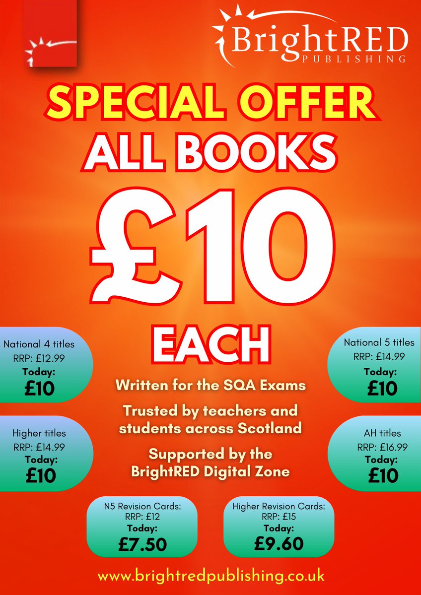 _BrightRed's tweet image. We are very excited to be attending the S4 Progress and Achievement Evening tonight @StThomasAqSec.

If you are there come and say hi and see how our learner focused Study Guides and Revision Cards could support your Prelim and Exam Preparation.

#brightredpublishing #studyguides