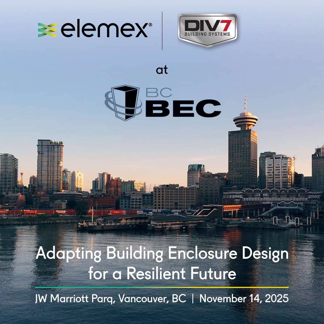 We’re proud to have Tyler Key representing Elemex Facade Systems at the 2025 <a href="/BCBECCouncil/">BCBEC</a> Conference in Vancouver this Friday, Nov 14, at the JW Marriott Parq, alongside our partners at <a href="/DIV7Canada/">DIV7 Building System</a> Building Systems.