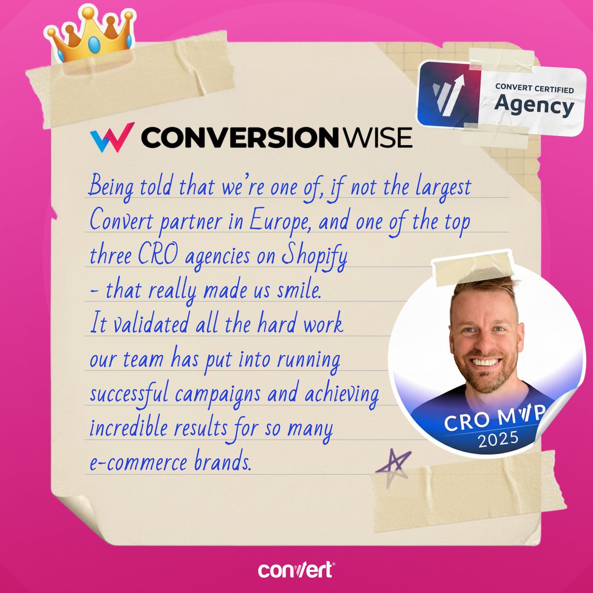 Convert's tweet image. The first time we spoke to him… the energy was instantly electric. 

You don’t need to study the track record: It’s clear that even after 13 years in the game, @oliverkenyon &amp;amp; @conversionwise still live for raising the bar on their craft. 

They’ve seen it all: from big funnel…
