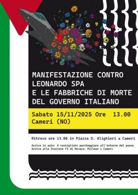 mazzeoantonio's tweet image. Sabato 15 novembre, a #Cameri (#Novara) - ore 13 - cittadini e gruppi di attivisti antimilitaristi e solidali con la #Palestina, il Sudan e tutti i popoli oppressi, scenderanno in piazza per denunciare il ruolo dello
stabilimento FACO — gestito da #Leonardo Spa #nof35